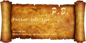 Petter Délia névjegykártya